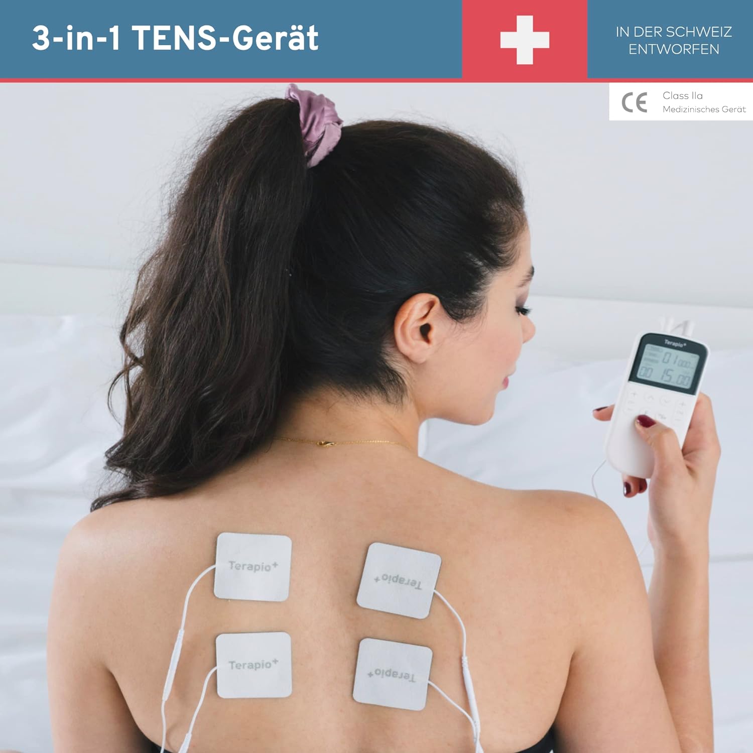 Aparat de electrostimulare musculara Kentro, 4 electrozi, 16 programe, display Led, Alb - imagine 2