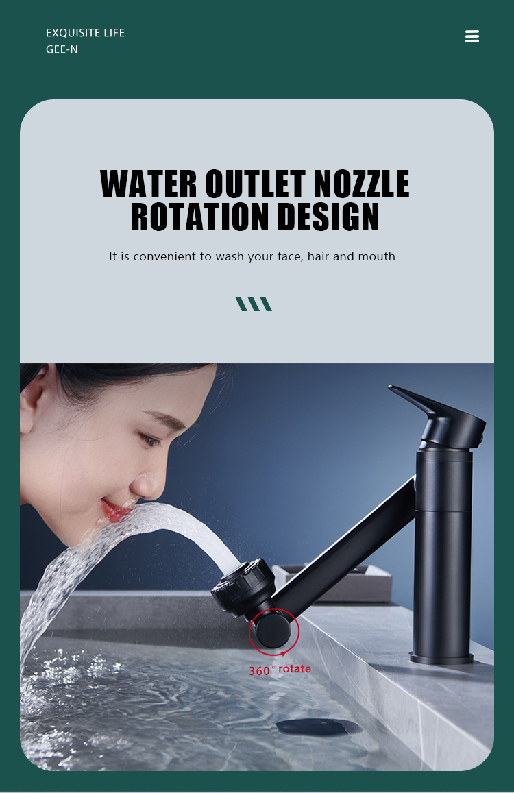 Baterie sanitara pentru chiuveta/lavoar cu brat rotativ - imagine 4