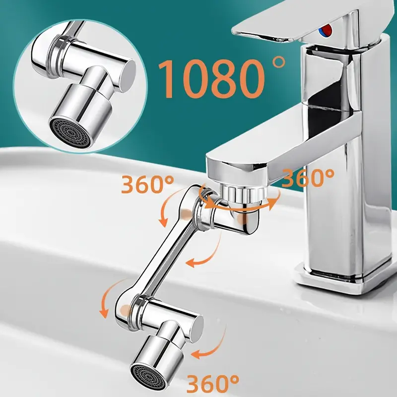 Aerator apa pivotant robinet, cu functie economizor si filtrare, YWX, Argintiu - imagine 2