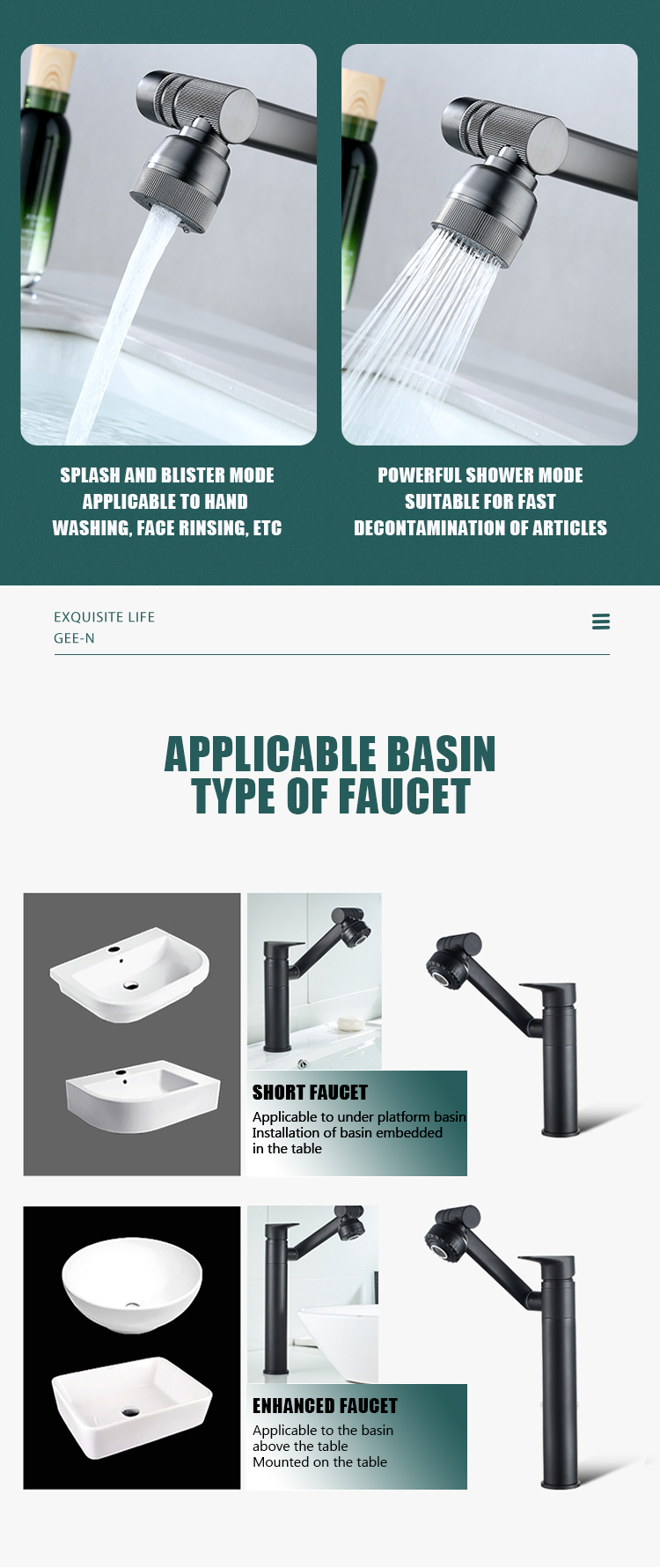 Baterie sanitara pentru chiuveta/lavoar cu brat rotativ - imagine 8