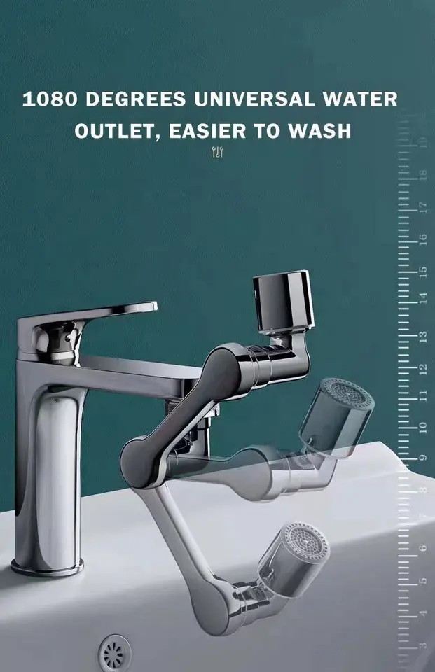 Aerator apa pivotant robinet, cu functie economizor si filtrare, YWX, Argintiu - imagine 3