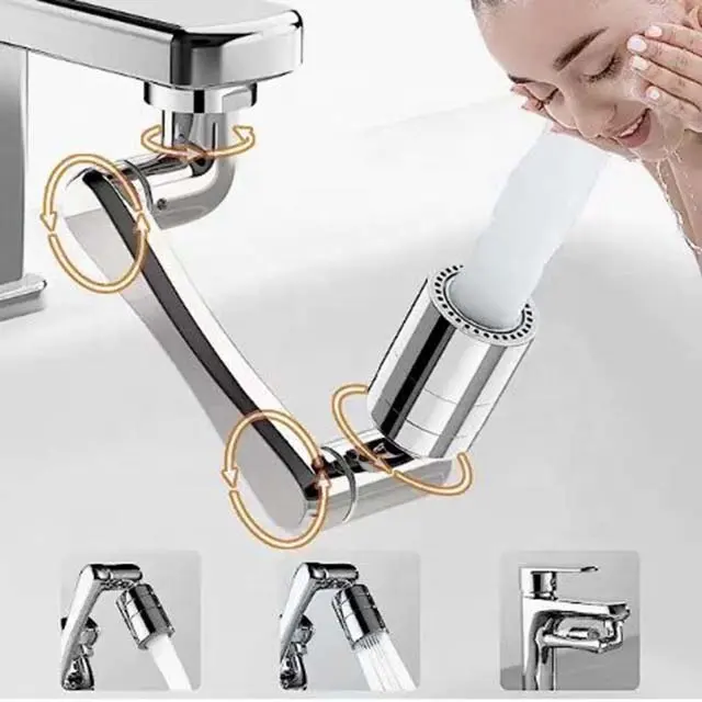 Aerator apa pivotant robinet, cu functie economizor si filtrare, YWX, Argintiu - imagine 4