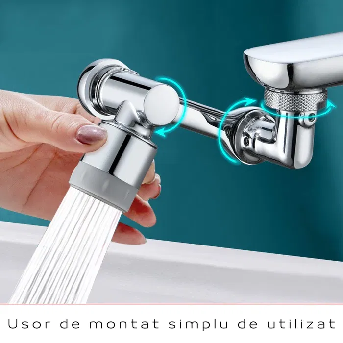 Aerator apa pivotant robinet, cu functie economizor si filtrare, YWX, Argintiu - imagine 6